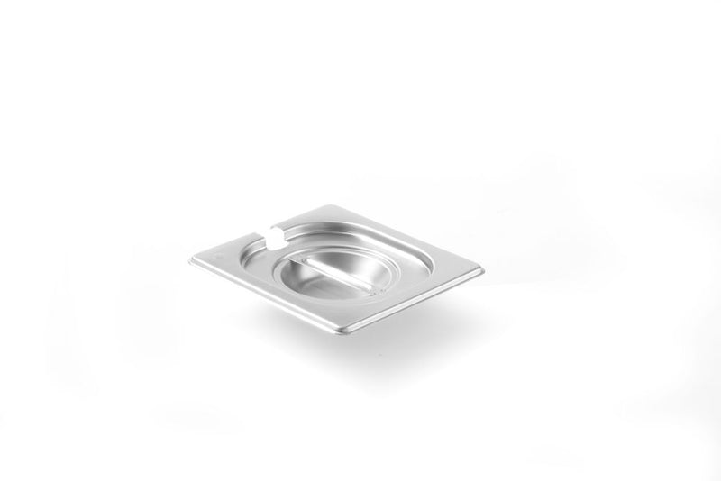 Deksel voor Gastronormbak met lepeluitsparing | HENDI | Kitchen Line | GN 1/6 | 176x162mm