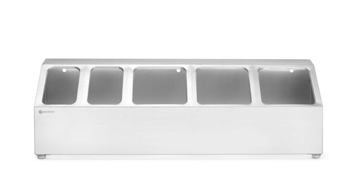 Gastronormbak houder | HENDI | 5 compartimenten | 745x245x(H)215mm