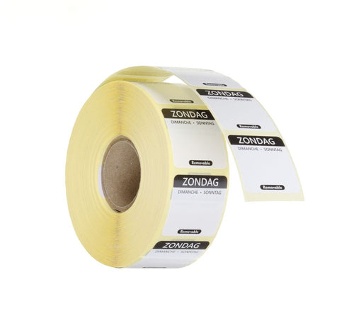 Voedselveiligheidsstickers | Multifunctioneel | Eenvoudig verwijderbaar | HENDI | Zondag | Zwart | 1000 st. | 25x25mm