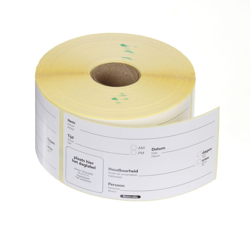 Houdbaarheidsstickers | Multifunctioneel | Eenvoudig te verwijderen | HENDI | Wit | 500 st. | 100x50mm