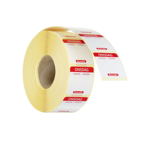 Voedselveiligheidsstickers | Multifunctioneel | Eenvoudig verwijderbaar | HENDI | Woensdag | Rood | 1000 st.