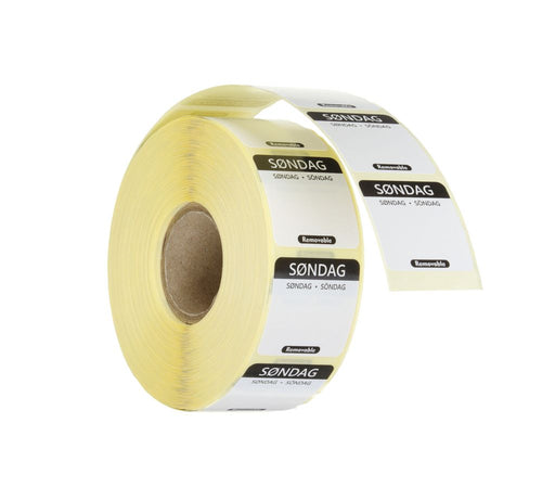 Voedselveiligheidsstickers | Multifunctioneel | Eenvoudig verwijderbaar | HENDI | Zondag | Zwart | 1000 st.