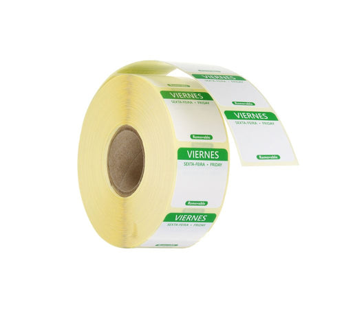 Voedselveiligheidsstickers | Multifunctioneel | Eenvoudig verwijderbaar | HENDI | Vrijdag | Groen | 1000 st.