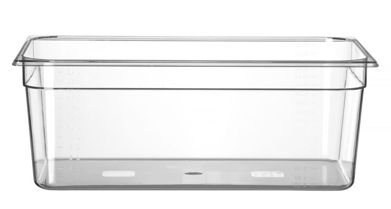 Gastronormbak Polycarbonaat | HENDI | Profi Line | GN 1/1 | 24L | Transparant | 530x325x(H)200mm