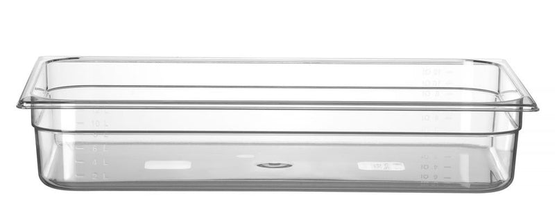 Gastronormbak Polycarbonaat | HENDI | Profi Line | GN 1/1 | 14L | Transparant | 530x325x(H)100mm