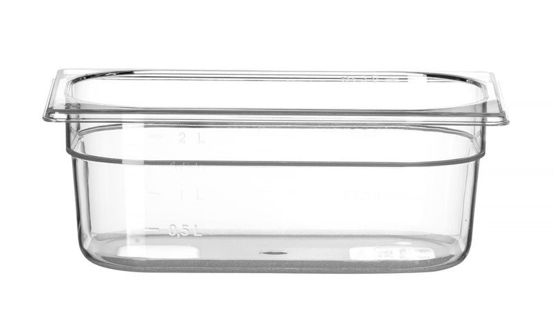 Gastronormbak Polycarbonaat | HENDI | Profi Line | GN 1/4 | 2,8L | Transparant | 265x162x(H)100mm