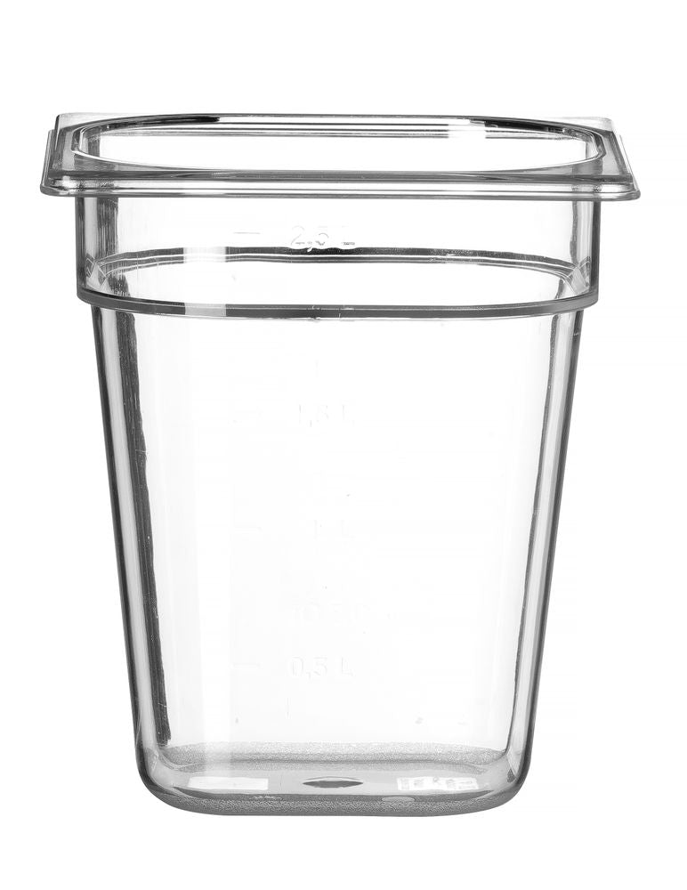 Gastronormbak Polycarbonaat | HENDI | Profi Line | GN 1/6 | 3,4L | Transparant | 176x162x(H)200mm