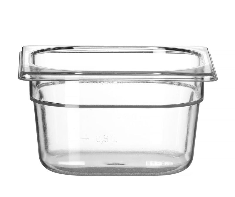 Gastronormbak Polycarbonaat | HENDI | Profi Line | GN 1/6 | 1,6L | Transparant | 176x162x(H)100mm