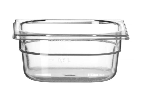 Gastronormbak Polycarbonaat | HENDI | Profi Line | GN 1/6 | 1L | Transparant | 176x162x(H)65mm