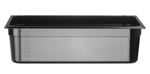 Gastronormbak Polycarbonaat | HENDI | Profi Line | GN 1/1 | 21L | Zwart | 530x325x(H)150mm