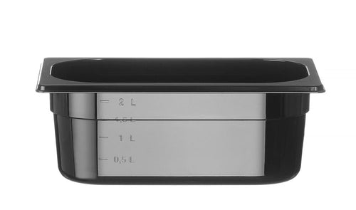 Gastronormbak Polycarbonaat | HENDI | Profi Line | GN 1/4 | 2,8L | Zwart | 265x162x(H)100mm