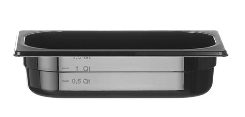 Gastronormbak Polycarbonaat | HENDI | Profi Line | GN 1/4 | 1,8L | Zwart | 265x162x(H)65mm