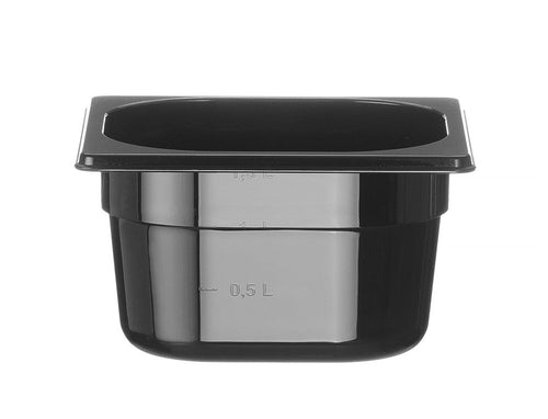 Gastronormbak Polycarbonaat | HENDI | Profi Line | GN 1/6 | 1,6L | Zwart | 176x162x(H)100mm