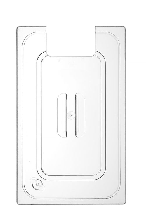 Deksel voor Gastronormbak met uitsparing voor sous vide stick | HENDI | GN 1/1 | Transparant | 530x325mm