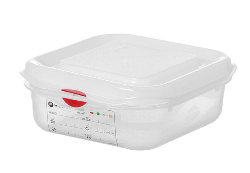 Gastronormbak Polypropyleen | HENDI | GN 1/6 | 1,1L | Transparant | 176x162x(H)65mm |
