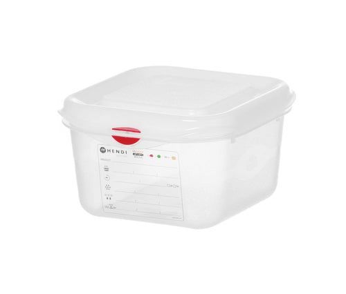 Gastronormbak Polypropyleen | HENDI | GN 1/6 | 1,7L | Transparant | 176x162x(H)100mm |