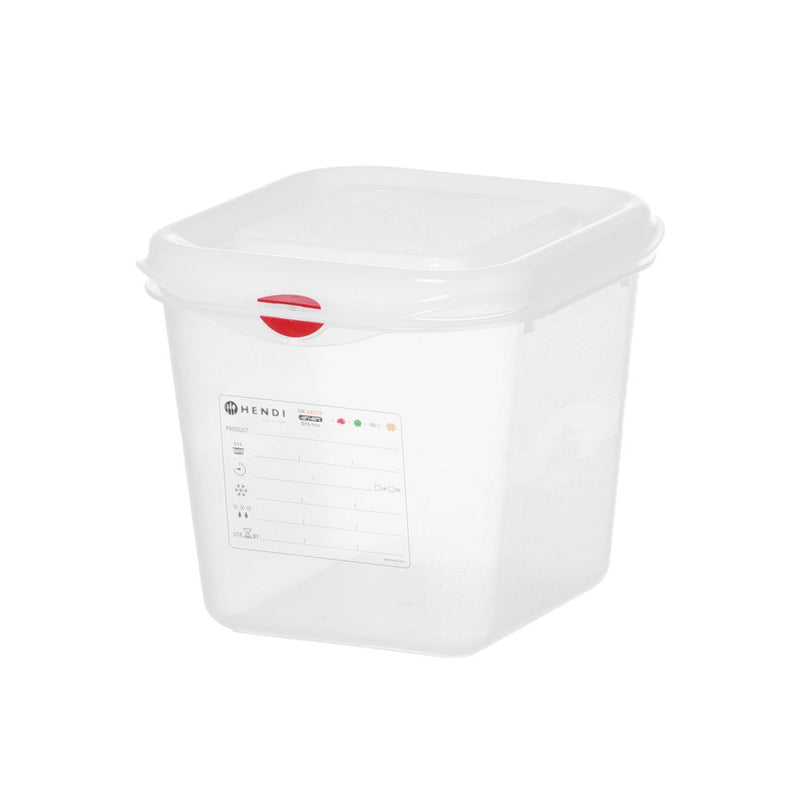 Gastronormbak Polypropyleen | HENDI | GN 1/6 | 2,6L | Transparant | 176x162x(H)150mm |