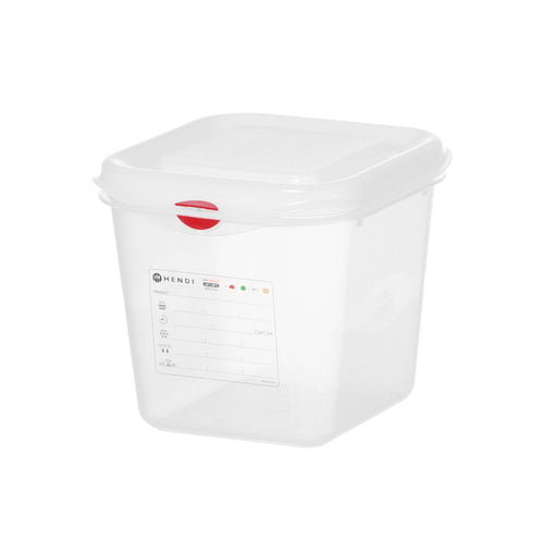 Gastronormbak Polypropyleen | HENDI | GN 1/6 | 2,6L | Transparant | 176x162x(H)150mm |