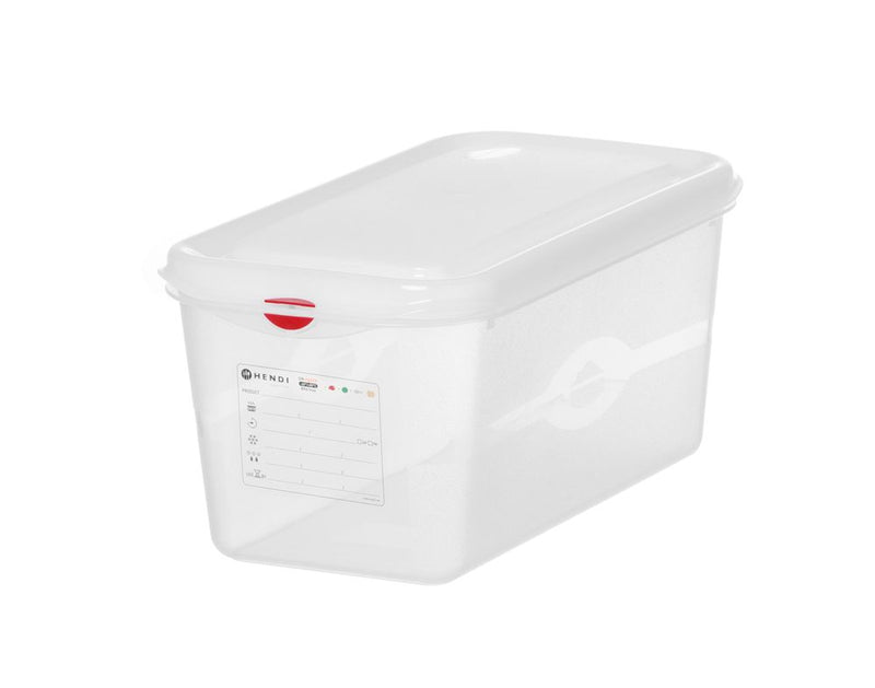 Gastronormbak Polypropyleen | HENDI | GN 1/3 | 6L | Transparant | 325x176x(H)150mm |