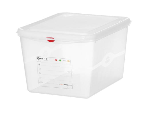 Gastronormbak Polypropyleen | HENDI | GN 1/2 | 12,5L | Transparant | 325x265x(H)200mm |