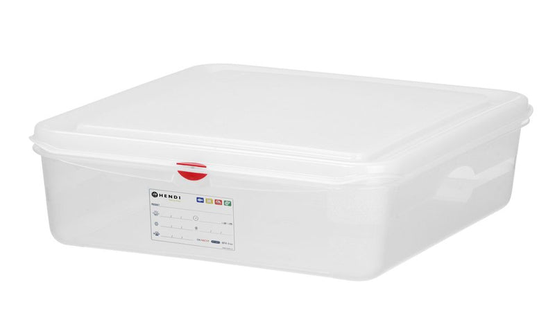 Gastronormbak Polypropyleen | HENDI | GN 1/1 | 13L | Transparant | 530x325x(H)100mm