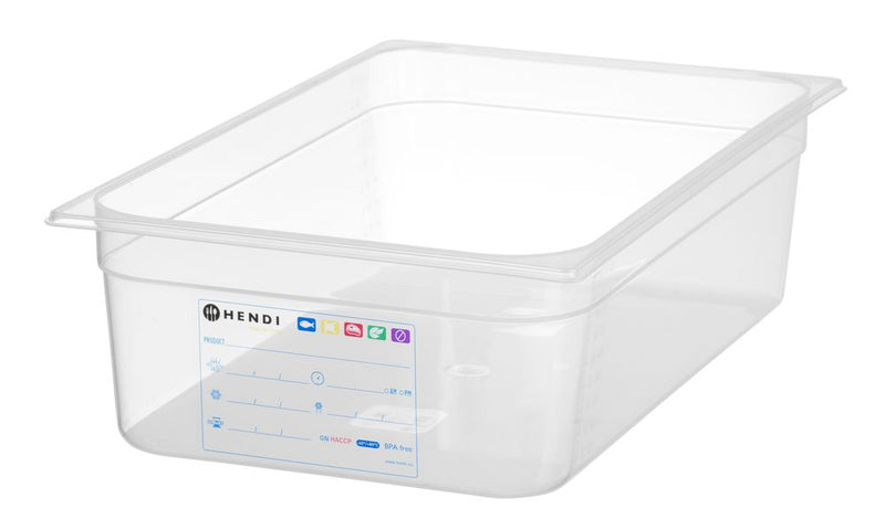 Gastronormbak | HENDI | GN 1/1 | 21L | Transparant | 530x325x(H)150mm