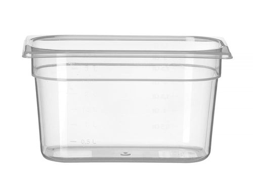 Gastronormbak Polypropyleen | HENDI | Profi Line | GN 1/4 | 4L | Transparant | 265x162x(H)150mm