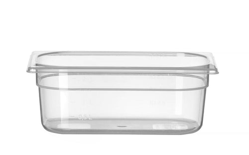 Gastronormbak Polypropyleen | HENDI | Profi Line | GN 1/4 | 2,8L | Transparant | 265x162x(H)100mm