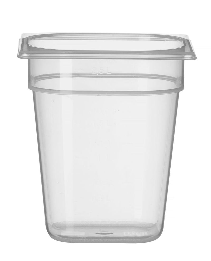 Gastronormbak Polypropyleen | HENDI | Profi Line | GN 1/6 | 3,4L | Transparant | 176x162x(H)200mm