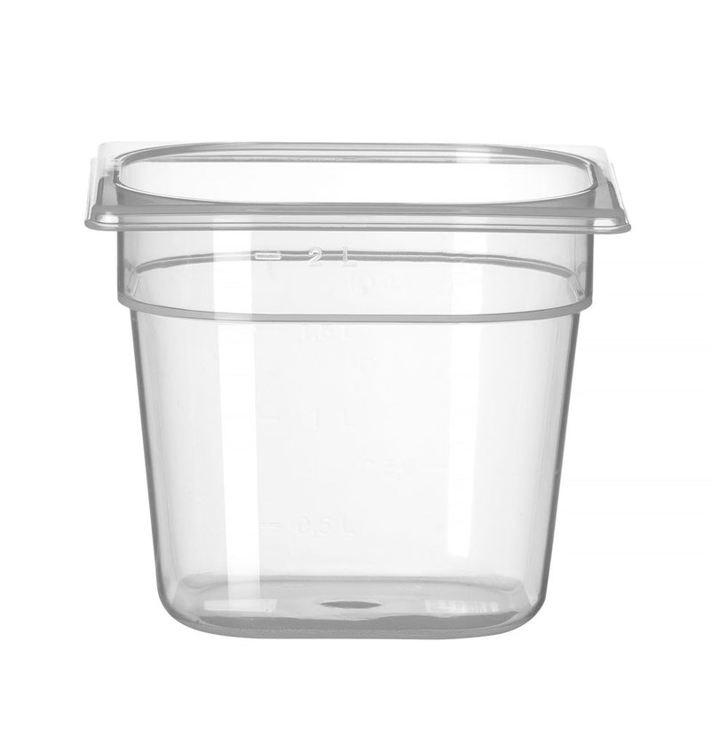 Gastronormbak Polypropyleen | HENDI | Profi Line | GN 1/6 | 2,4L | Transparant | 176x162x(H)150mm