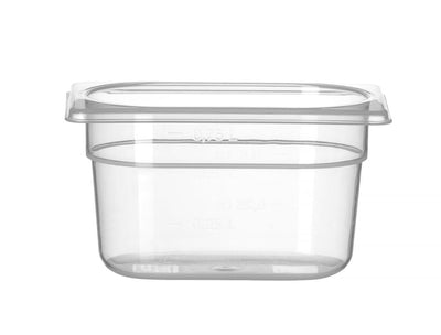 Gastronormbak Polypropyleen | HENDI | Profi Line | 1,0 | GN 1/9 | 1L | Transparant | 176x108x(H)100mm