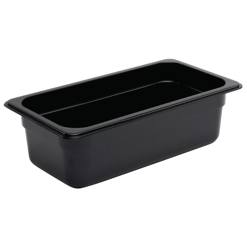 Vogue Polycarbonaat Gastronormbak | Zwart | GN 1/3 100mm(H)