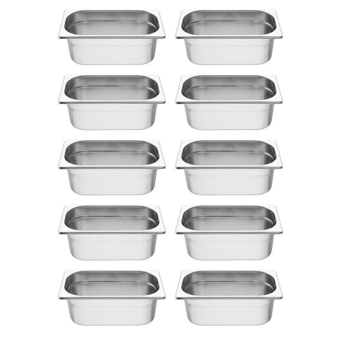 Vogue GN Gastronormbakken set 10x GN 1/4 (10 stuks)