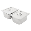 Vogue RVS Gastronormbakken Set 2 x 1/2 Met Deksels