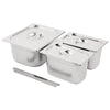 Vogue RVS Gastronormbakken Set 1/2 en 2x 1/4 Met Deksels
