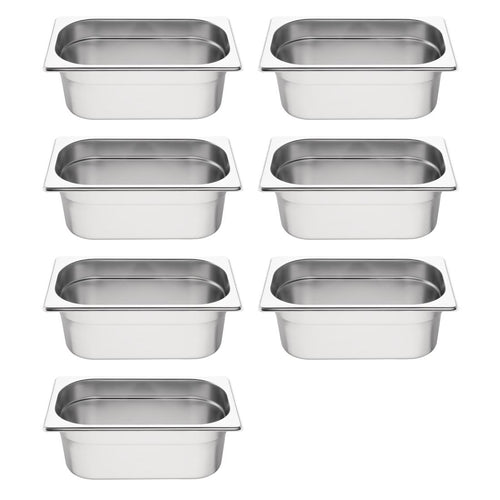 Vogue GN Gastronormbakken set 7x GN 1/4 (7 stuks)