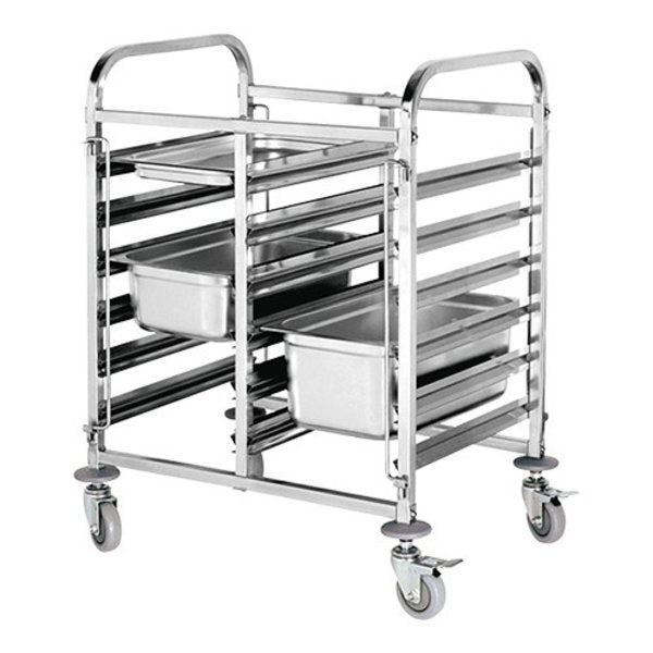 EMGA Regaalwagen Caterchef | 12x GN 1/1 | Tussenruimte 80mm | 741x550x965mm | RVS