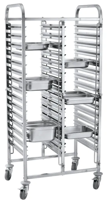 Hendi Dubbele Regaalwagen | 30x GN 1/1 | 798x610x1710mm | RVS