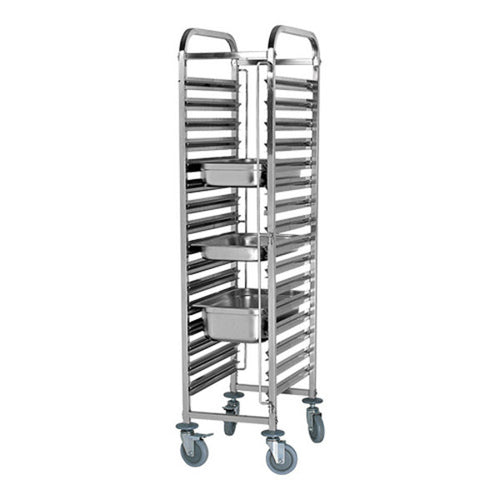 EMGA Regaalwagen | 16x GN 1/1 | Tussenruimte 80mm | 380x550x1735mm | RVS