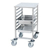 EMGA Regaalwagen | 7x 60x40cm | Werkplateau | Tussenruimte 85mm | 525x700x900mm | RVS