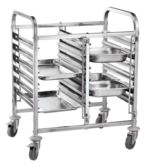 Hendi Dubbele Regaalwagen | 12x GN 1/1 | 810x610x960mm | RVS
